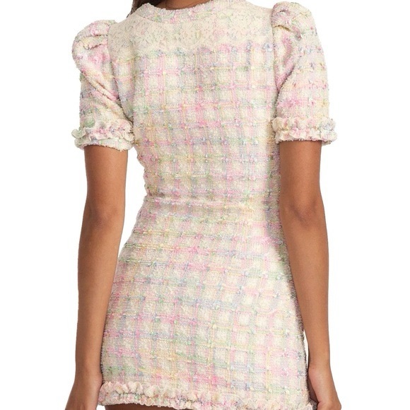LoveShackFancy Hermosa Tweed Dress in Pink Dream - Picture 2 of 11